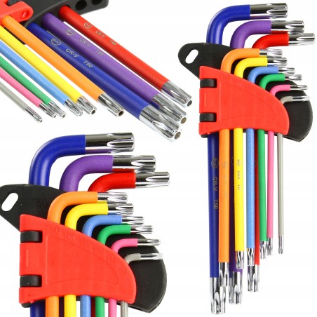 Set di 9 chiavi Torx tipo Imbus T10-T50 in acciaio CrV