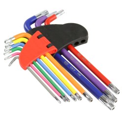 Set di 9 chiavi Torx tipo Imbus T10-T50 in acciaio CrV