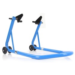 Cavalletto anteriore per moto, portata 680 Kg, regolabile 27-33 cm, supporti in gomma, con ruote
