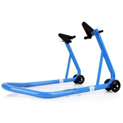 Cavalletto anteriore per moto, portata 680 Kg, regolabile 27-33 cm, supporti in gomma, con ruote