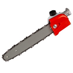 Accessorio testina adattatore da decespugliatore a motosega, 9 Denti, tubo Ø28 mm, con barra guida e catena