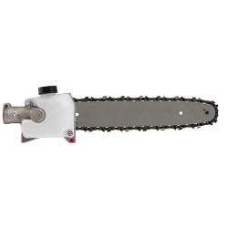 Accessorio testina adattatore da decespugliatore a motosega, 9 Denti, tubo Ø28 mm, con barra guida e catena
