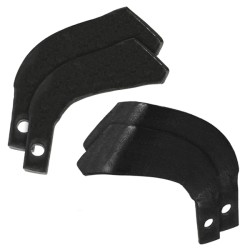 Set di 2+2 Lame zappette sinistre e destre per motocoltivatore 148x42mm spessore 5,5mm foro Ø10mm