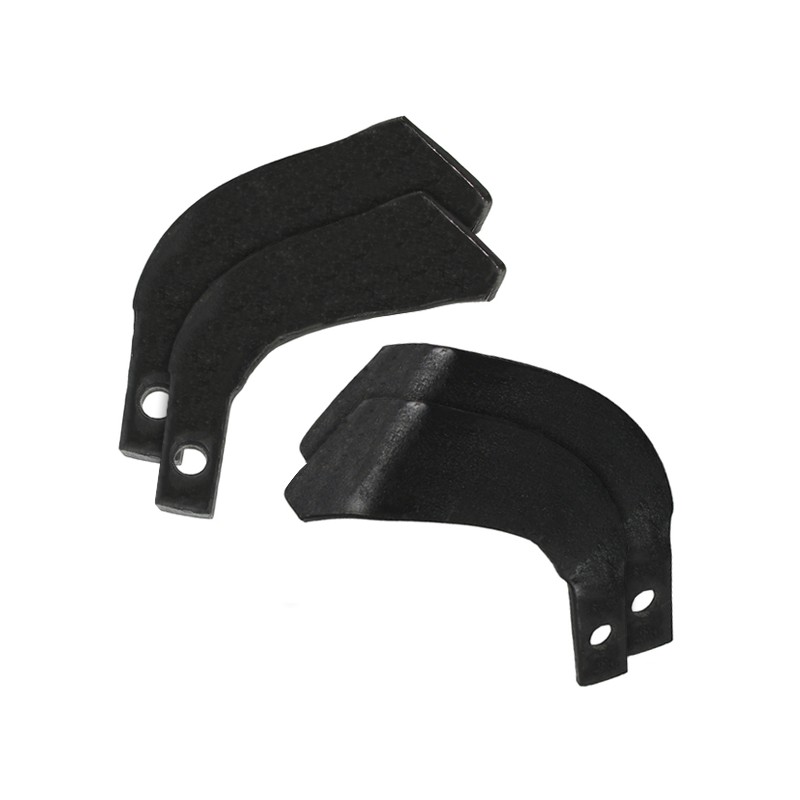 Set di 2+2 Lame zappette sinistre e destre per motocoltivatore 148x42mm spessore 5,5mm foro Ø10mm