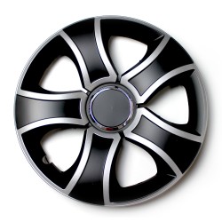 Copricerchi AutoStyle 14 Pollici Nero/argento - Kit 4 Pezzi, Serie PP 9984C, Per Personalizzare Le Ruote