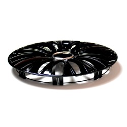 Set 4 Copricerchi 16" Pollici Borchie Nero Coprimozzo Modello DINORB con annello ring Cromato