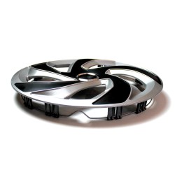 Set 4 Copricerchi 16" Pollici Borchie Nero e Argento Coprimozzo Modello REXMIX con annello ring Cromato