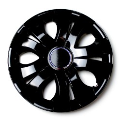 Albrecht Copricerchi 16 Pollici Argento Neri per Cerchioni in Acciaio - Borchie Pollici Cosmos in plastica di Alta qualità con Rivestimento a Strati - Made in EU