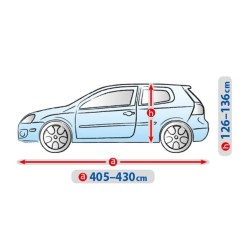 Telo Copriauto Copri Auto Macchina Basic Garage per L1 Hatchback / SW Esterno | L. 430cm | H. 136cm | Impermeabile Traspirante