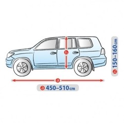 Telo Copriauto Copri Auto Macchina Basic Garage per XL SUV / Crossover Esterno | L. 460cm | H. 156cm | Impermeabile Traspirante