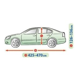 Telo Copriauto Copri Auto Macchina Mobile Garage per L Berlina Esterno | L. 470cm | H. 136 cm | Impermeabile Traspirante