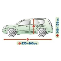 Telo Copriauto Copri Auto Macchina Mobile Garage per L SUV/Off Road Esterno | L. 460cm | H. 156 cm | Impermeabile Traspirante