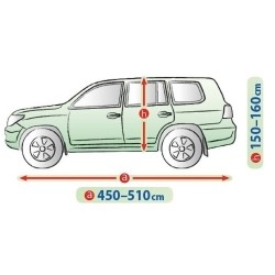 Telo Copriauto Copri Auto Macchina Mobile Garage per XL SUV / Off Road Esterno | L. 510cm | H. 160 cm | Impermeabile Traspirante