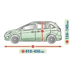 Telo Copriauto Copri Auto Macchina Mobile Garage per L Mini Van Esterno | L. 450cm | H. 140 cm | Impermeabile Traspirante