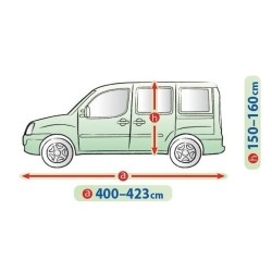 Telo Copriauto Copri Auto Macchina Mobile Garage per M LAV Esterno | L. 423cm | H. 160 cm | Impermeabile Traspirante