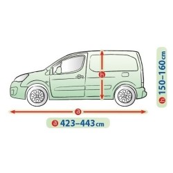 Telo Copriauto Copri Auto Macchina Mobile Garage per L LAV Esterno | L. 443cm | H. 160 cm | Impermeabile Traspirante