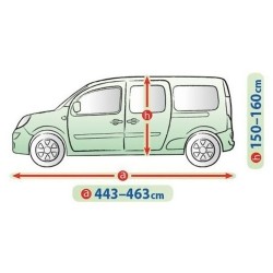 Telo Copriauto Copri Auto Macchina Mobile Garage per XL LAV Esterno | L. 463cm | H. 160 cm | Impermeabile Traspirante