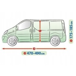 Telo Copriauto Copri Auto Macchina Mobile Garage per L480 Van Esterno | L. 490cm | H. 185 cm | Impermeabile Traspirante