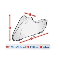 Telo Coprimoto Copri Moto | L. 94cm | L. 215cm | H. 118cm | Impermeabile Traspirante