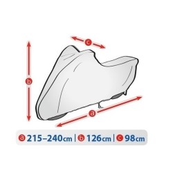 Telo Coprimoto Copri Moto | L. 98cm | L. 240cm | H. 126cm | Impermeabile Traspirante