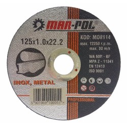 Set 10 Dischi da taglio metalli inox e abrasivi per smerigliatrici 125mm x1,0 mm