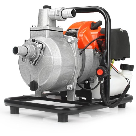 Motopompa autoadescante a scoppio 1" motore benzina olio 2 tempi 5,2HP Prevalenza 25 metri Portata 300 L /min