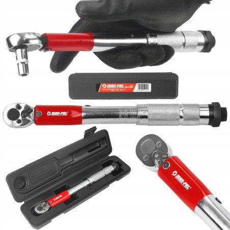 Chiave Dinamometrica A Cricchetto 1/4" | 5-25Nm | Lunghezza 265 mm Impugnatura Regolabile | Meccanismo Di Bloccaggio