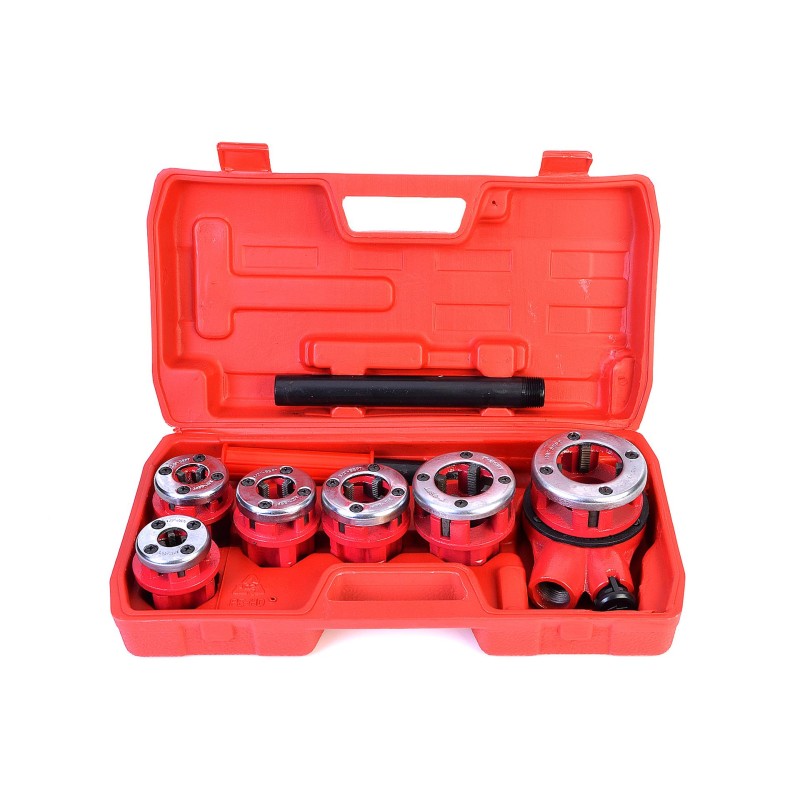 Kit Filettatrice A Cricchetto Manuale 12R - Matrici NPT Da 1/2 A 2 Pollici - Foto 3