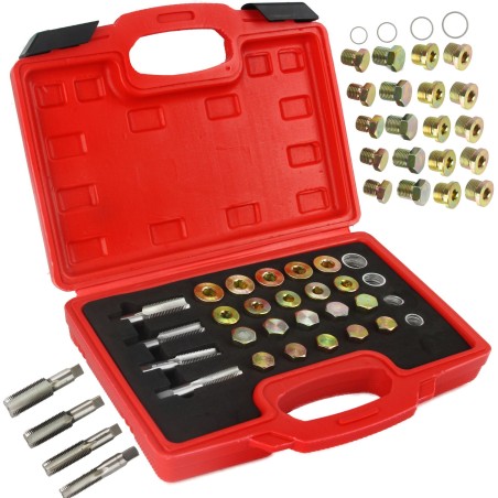 Kit set riparazione rifilettatori vite tappo tappi coppa di scarico olio auto 64
