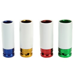 Set kit 4pz bussole chiavi bulloni 1/2" antigraffio per cerchi in lega 17-22mm