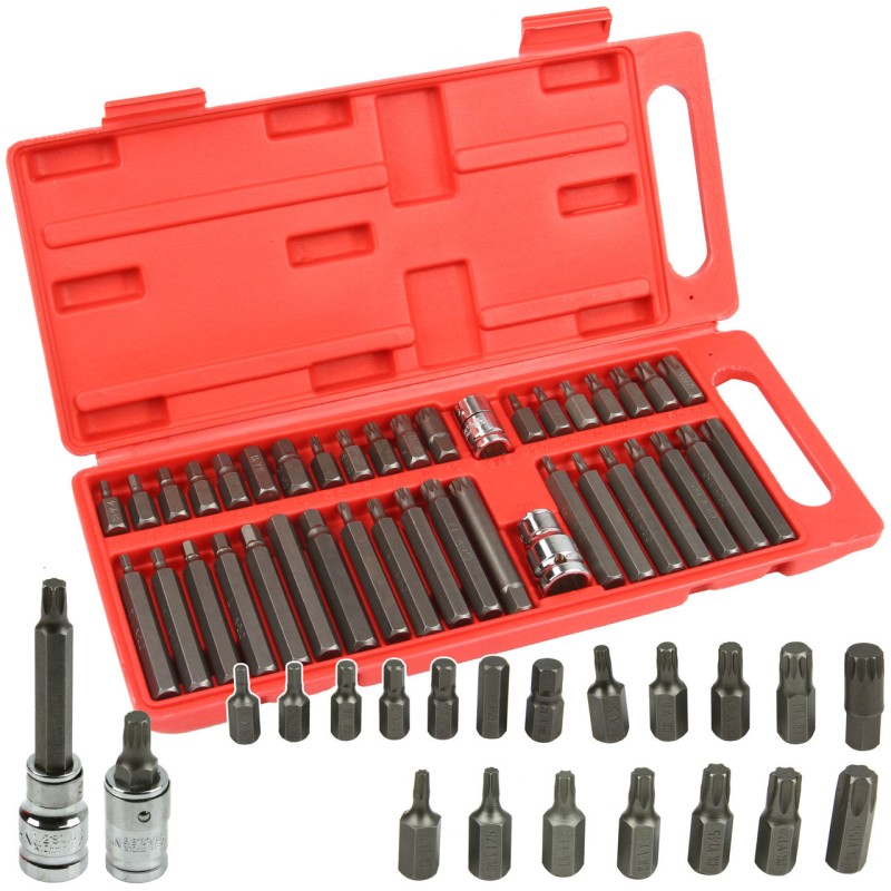 SET 40pz INSERTI BUSSOLE ESAGONALI TORX EXA XZN LUNGHI CORTI IMPRONTA 3/8 1/2