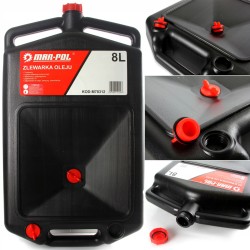 Recipiente Tanica 8 Litri Raccolta Cambio Olio Benzina Carburante per Auto | con Rubinetto per Depurazione Fluidi | 3 Maniglie