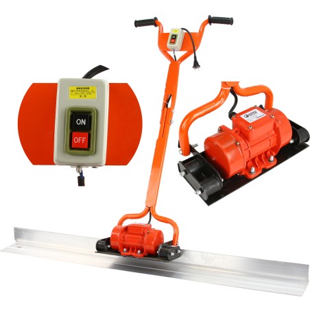 Staggia Vibrante Elettrica per Cemento Calcestruzzo | 200 W | 1,5 m x 14 cm | 2800 giri/min | Raggio di Azione 18 cm