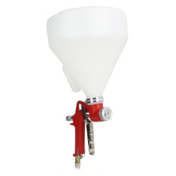 Pistola Pneumatica per Intonaco con Imbuto in Plastica 5L Attacco ad Aria 1/4" con Ugelli da 4, 6, 8 mm 2-4 Atmosfere