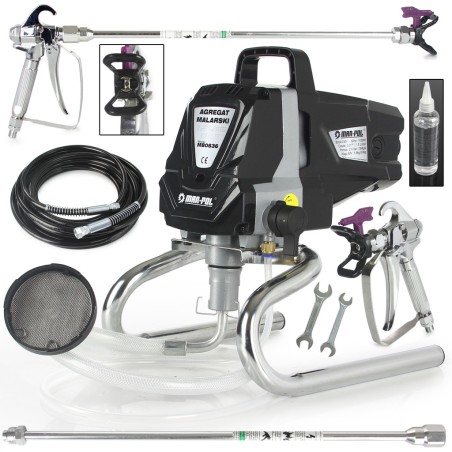 Spruzzatore Airless 1100W 1,5L/min Pistola per verniciare ad Alta Pressione Vernice Acrilica Solvente Professionale