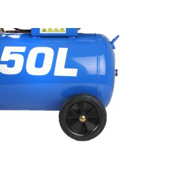 Compressore aria 50 lt da 3 HP 8 bar lubrificazione a olio portatile carellato 206 litri/min
