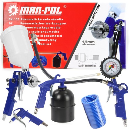 POKM Toolsmarket GmbH Kit di attrezzi pneumatici professionale per verniciare 5 elementi MP710M