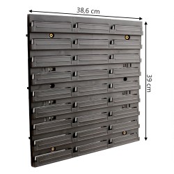 Set di 2 Pannelli Porta Attrezzi Utensili | da Parete Muro | 39x57,6 cm | Nero | in Plastica