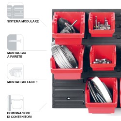 Set di 2 Pannelli Porta Attrezzi Utensili | da Parete Muro | 39x57,6 cm | Nero | in Plastica