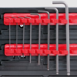 Set di 12 Ganci per Pannello Porta Attrezzi Utensili | Rosso | in Plastica