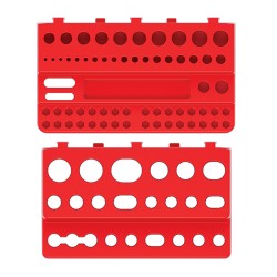 Set di 2 Mensoline Porta Attrezzi Utensili | 11,1x19x5,5 cm | Rosso | in Plastica