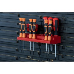 Set di 2 Mensoline Porta Attrezzi Utensili | 11,1x19x5,5 cm | Rosso | in Plastica