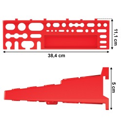 Set di 2 Mensoline Porta Attrezzi Utensili | 11,1x38,4x5 cm | Rosso | in Plastica