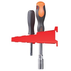 Set di 2 Mensoline Porta Attrezzi Utensili | 11,1x38,4x5 cm | Rosso | in Plastica