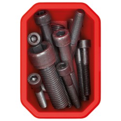 Set di 6 Contenitori Titan Box | 7,5x11x26,3 cm |Rosso e Nero | in Plastica