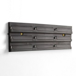 Set di 2 Pannelli Porta Attrezzi Utensili | da Parete Muro | 13x38,6 cm | Nero | in Plastica