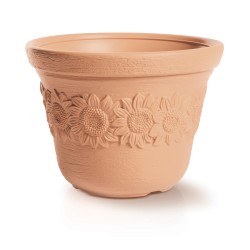 Vaso per Fiori Piante Sunny | Rotondo | Decorativo | in Plastica | da Interno Esterno | Design Classico