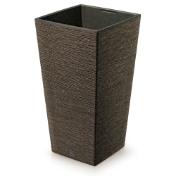 Vaso per Fiori Piante Furu Square ECO WOOD | Quadrato | Decorativo | in Plastica e 33% Legno | da Interno Esterno | Design Moder